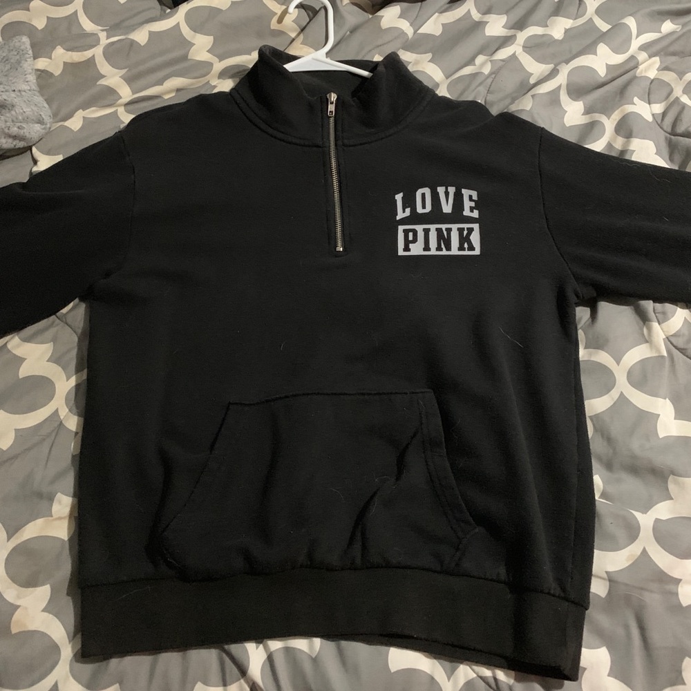 Pink 3/4 quarter zip sweaters